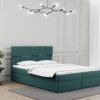 Boxspringbett mit bettkasten und matratze + topper ALMA stoff Velvet