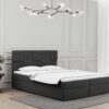 Boxspringbett mit bettkasten und matratze + topper ALMA stoff Velvet