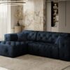 Freistehendes Ecksofa, stark gesteppt, weich, elegant LUX stoff Whisper