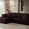 Freistehendes Ecksofa, stark gesteppt, weich, elegant LUX stoff Whisper