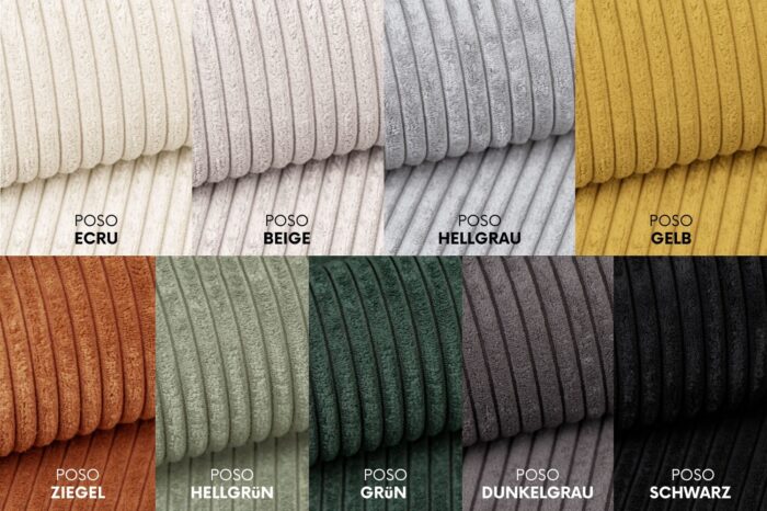 Ecksofa mit schlaffunktion und bettkasten, Sofa U-form, Couch U-form CAPRI