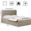Boxspringbett mit bettkasten und matratze + topper MEGAN stoff Soro