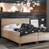 Boxspringbett mit bettkasten matratze + topper BELLA stoff Riviera