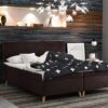 bella_riviera_28 braun Boxspringbett mit bettkasten matratze + topper BELLA stoff Riviera