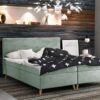 Boxspringbett mit bettkasten matratze + topper BELLA stoff Riviera
