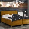 bella_riviera_41 gelb Boxspringbett mit bettkasten matratze + topper BELLA stoff Riviera