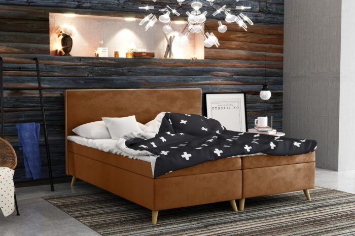 bella_riviera_56 ceglas Boxspringbett mit bettkasten matratze + topper BELLA stoff Riviera