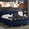bella_riviera_81 blau Boxspringbett mit bettkasten matratze + topper BELLA stoff Riviera