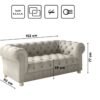 CHESTERFIELD 2+1+1 Sofagarnitur, elegant, klassisch, schick in elegantem Whisper Stoff
