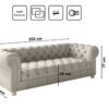 CHESTERFIELD 3+2+1 Sofagarnitur, elegant, klassisch, schick in elegantem Whisper Stoff