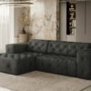 Freistehendes Ecksofa, stark gesteppt, weich, elegant LUX stoff Whisper