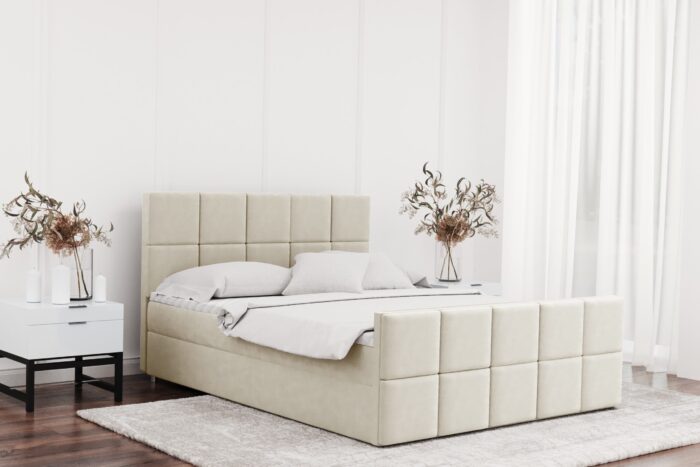 Boxspringbett mit bettkasten und matratze + topper HANA stoff Matt Velvet