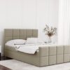 Boxspringbett mit bettkasten und matratze + topper HANA stoff Matt Velvet