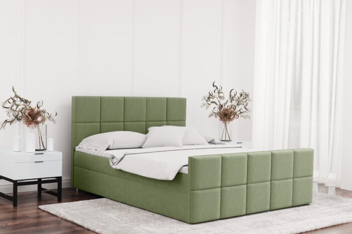 Boxspringbett mit bettkasten und matratze + topper HANA stoff Matt Velvet