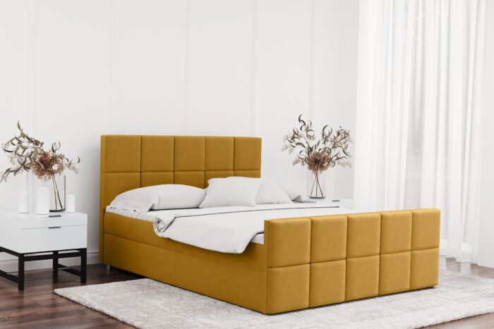 Boxspringbett mit bettkasten und matratze + topper HANA stoff Matt Velvet