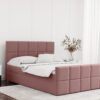 Boxspringbett mit bettkasten und matratze + topper HANA stoff Matt Velvet