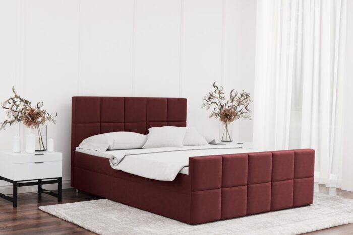 Boxspringbett mit bettkasten und matratze + topper HANA stoff Matt Velvet