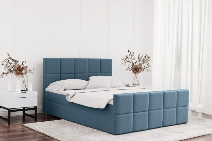 Boxspringbett mit bettkasten und matratze + topper HANA stoff Matt Velvet