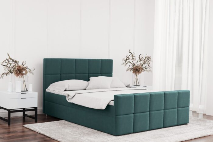 Boxspringbett mit bettkasten und matratze + topper HANA stoff Matt Velvet