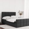 Boxspringbett mit bettkasten und matratze + topper HANA stoff Matt Velvet