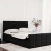 Boxspringbett mit bettkasten und matratze + topper HANA stoff Matt Velvet