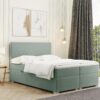 Boxspringbett mit bettkasten und matratze + topper RIMINI stoff Riviera