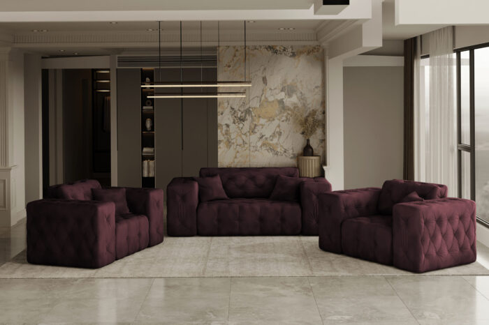 Lux 2+1 + 1 Sofagarnitur, elegant, klassisch, schick in elegantem Whisper Stoff