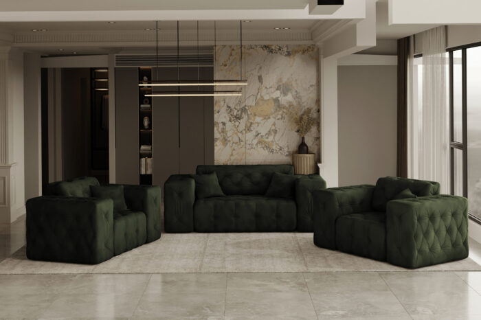 Lux 2+1 + 1 Sofagarnitur, elegant, klassisch, schick in elegantem Whisper Stoff