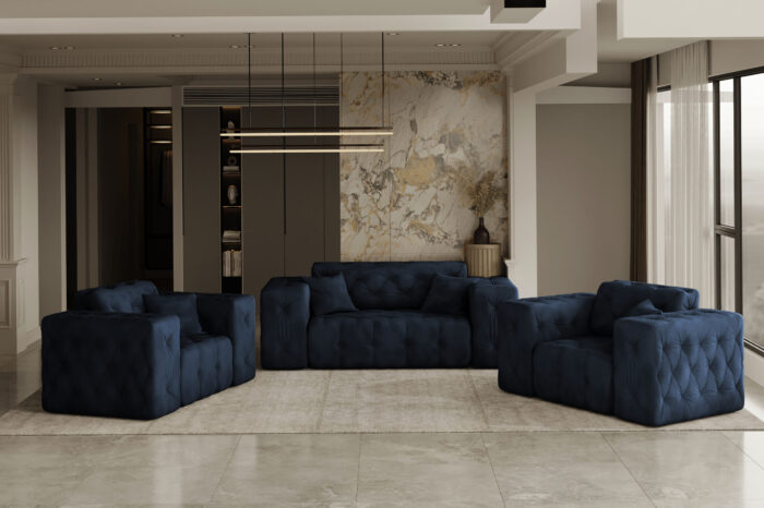 Lux 2+1 + 1 Sofagarnitur, elegant, klassisch, schick in elegantem Whisper Stoff