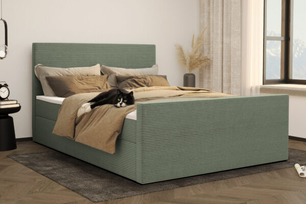 Boxspringbett mit bettkasten und topper VIESTA stoff Poso