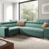 Elegantes Ecksofa mit modischer Steppung mit Schlaffunktion, Bar, USB GRECO II