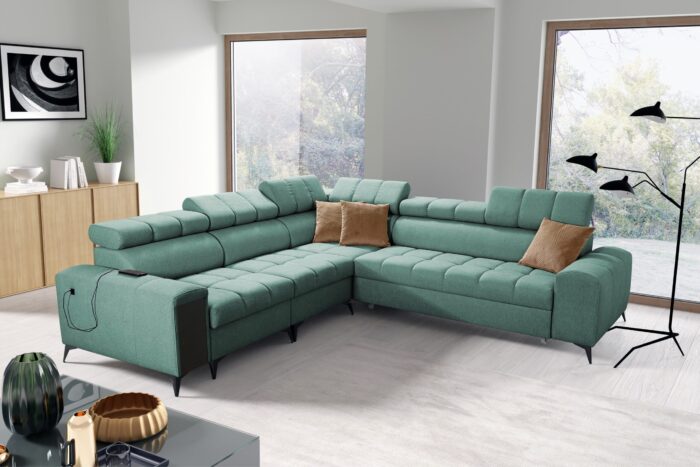 Designer-Ecksofa mit Schlaffunktion und Bar GRECO III