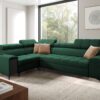 Elegantes Ecksofa mit modischer Steppung mit Schlaffunktion, Bar, USB GRECO II