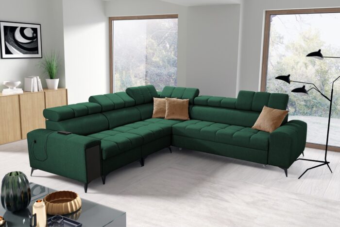 Designer-Ecksofa mit Schlaffunktion und Bar GRECO III