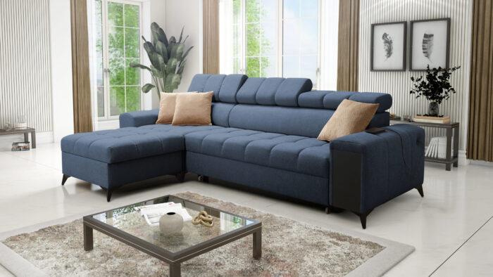 Elegantes Ecksofa mit modischer Steppung und Schlaffunktion GRECO I MINI