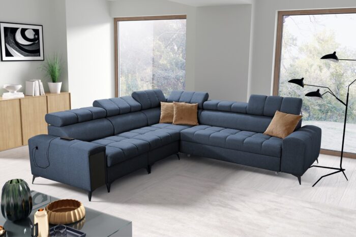 Designer-Ecksofa mit Schlaffunktion und Bar GRECO III