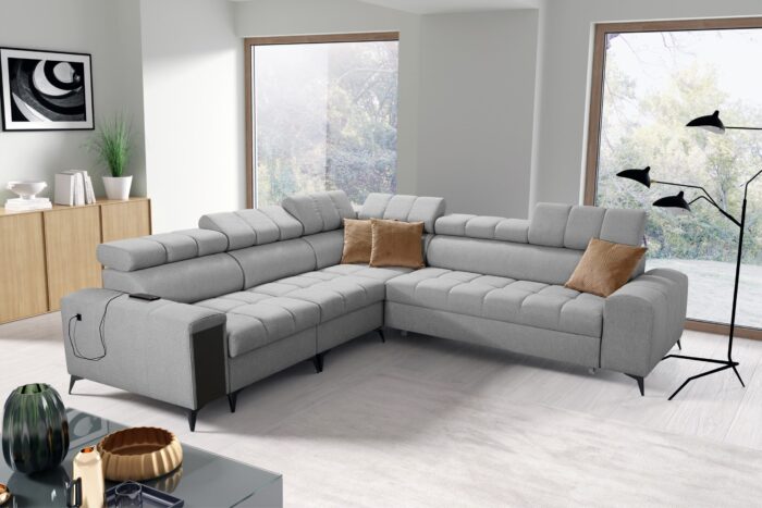 Designer-Ecksofa mit Schlaffunktion und Bar GRECO III