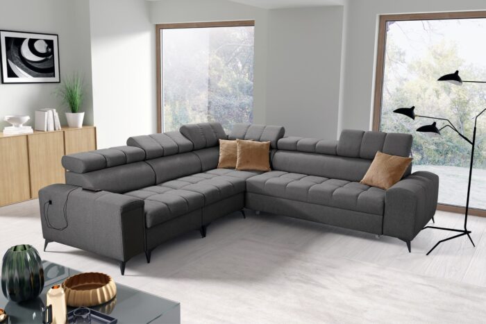 Designer-Ecksofa mit Schlaffunktion und Bar GRECO III