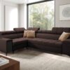 Elegantes Ecksofa mit modischer Steppung mit Schlaffunktion, Bar, USB GRECO II