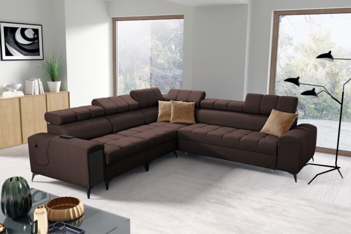 Designer-Ecksofa mit Schlaffunktion und Bar GRECO III