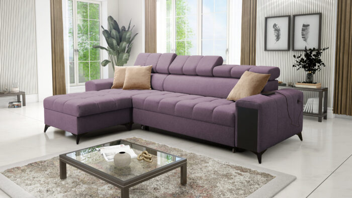Elegantes Ecksofa mit modischer Steppung und Schlaffunktion GRECO I MINI