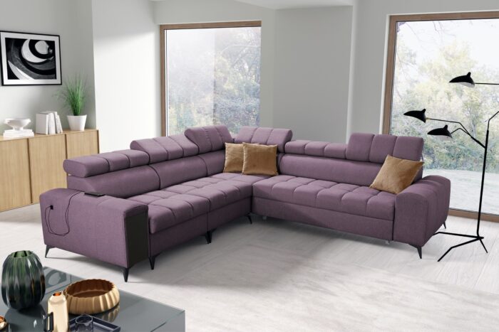 Designer-Ecksofa mit Schlaffunktion und Bar GRECO III
