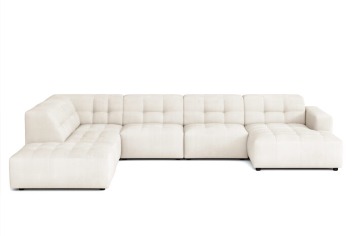 Großes Ecksofa V Bergamo Stoff Megan und Bluvel