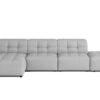 Das perfekte L-förmige Ecksofa Bergamo mit zusätzlicher Sitzfläche Stoff Megan und Bluvel