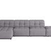 Das perfekte L-förmige Ecksofa Bergamo mit zusätzlicher Sitzfläche Stoff Megan und Bluvel