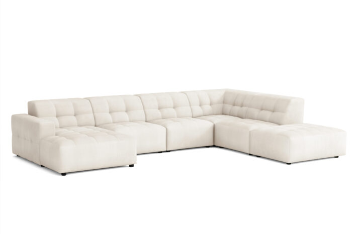 Großes Ecksofa V Bergamo Stoff Megan und Bluvel