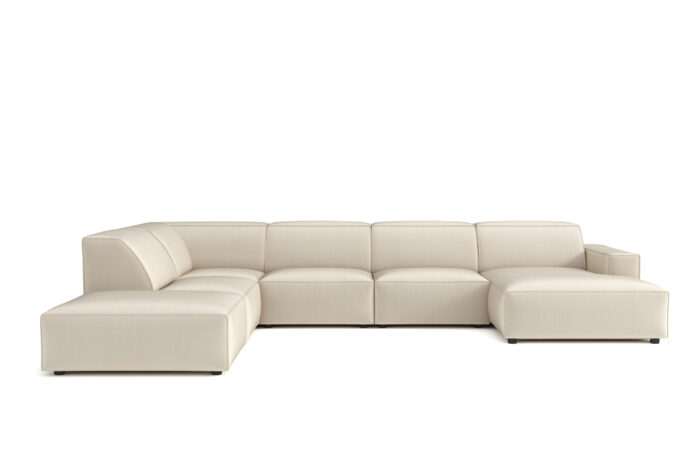 Cursal05_biale_mattvelvet06_pufa_80_R_80_80_PL_front Großes modulares Sofa V California Stoff Matt Velvet