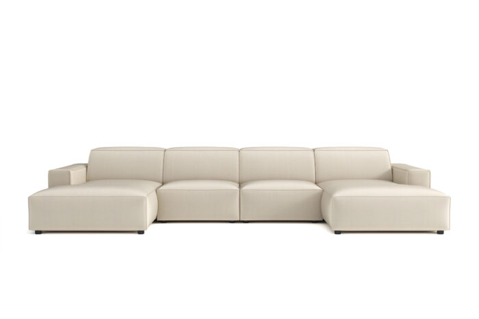 Große U-förmige modulare Ecke, California Stoff Matt Velvet