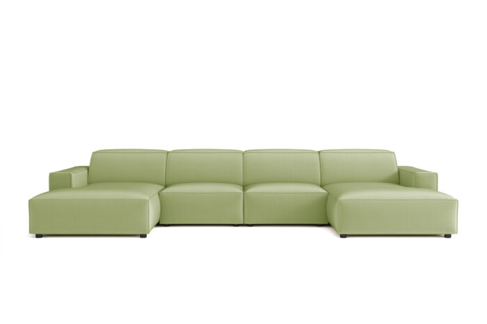 Große U-förmige modulare Ecke, California Stoff Matt Velvet