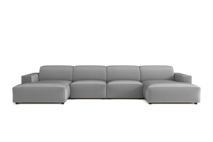 Große U-förmige modulare Ecke, California Stoff Matt Velvet